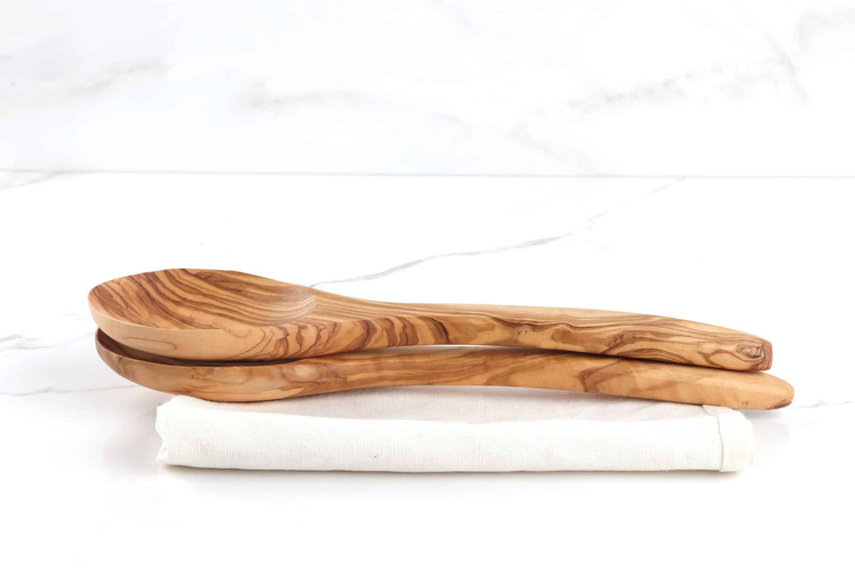 Set of 2 Olive Wood Cooking Spoons