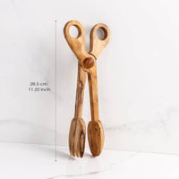 Olive wood toast tongs