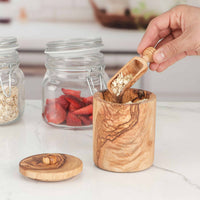 Spice Box Wood Handmade, with Wooden Spoon