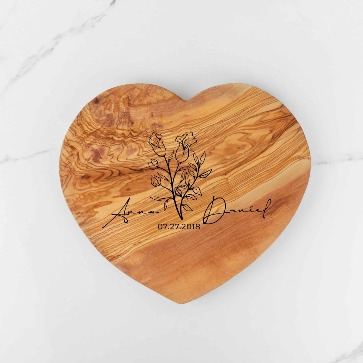 Wood Heart Shaped Charcuterie Board