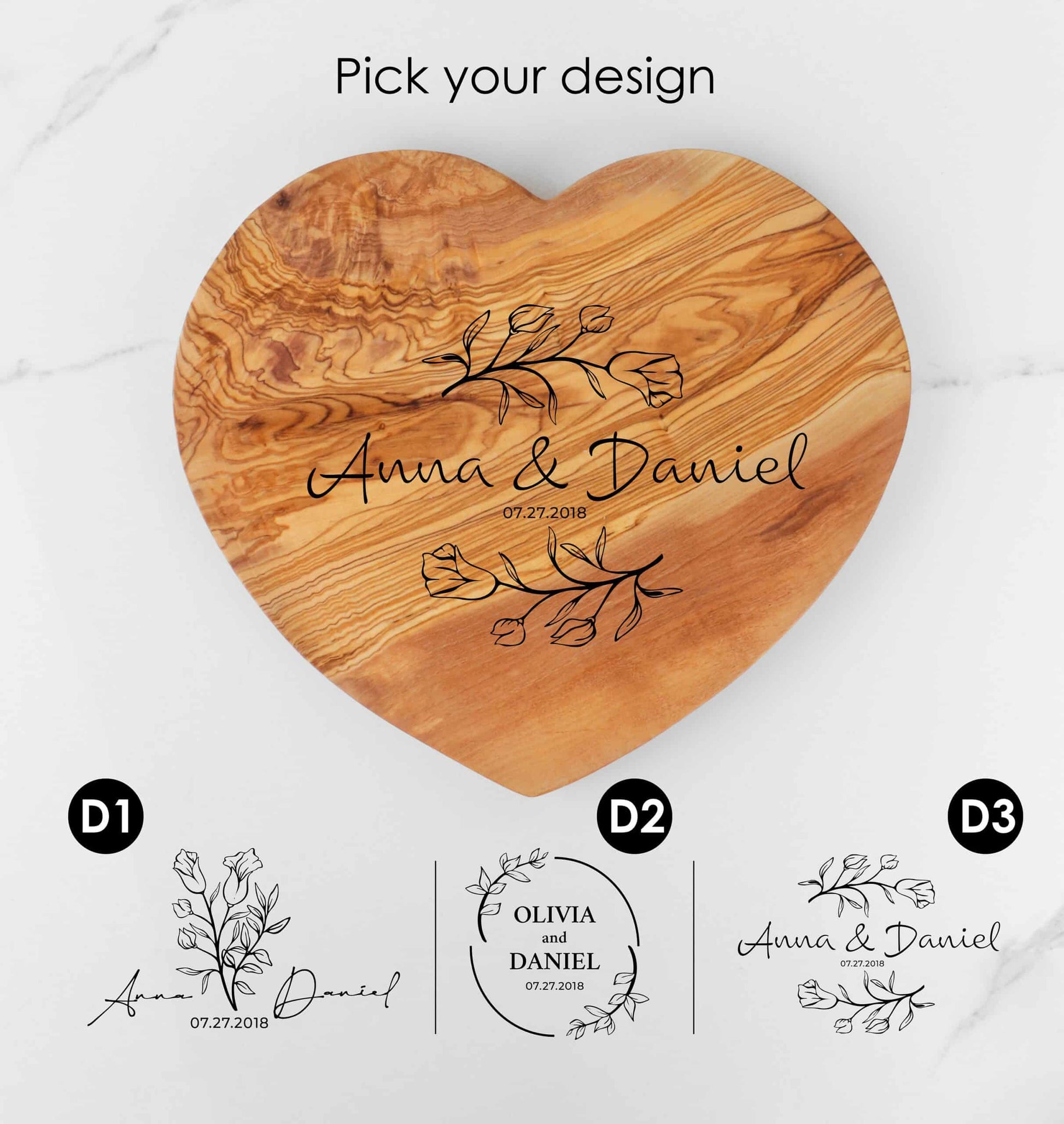 Wood Heart Shaped Charcuterie Board
