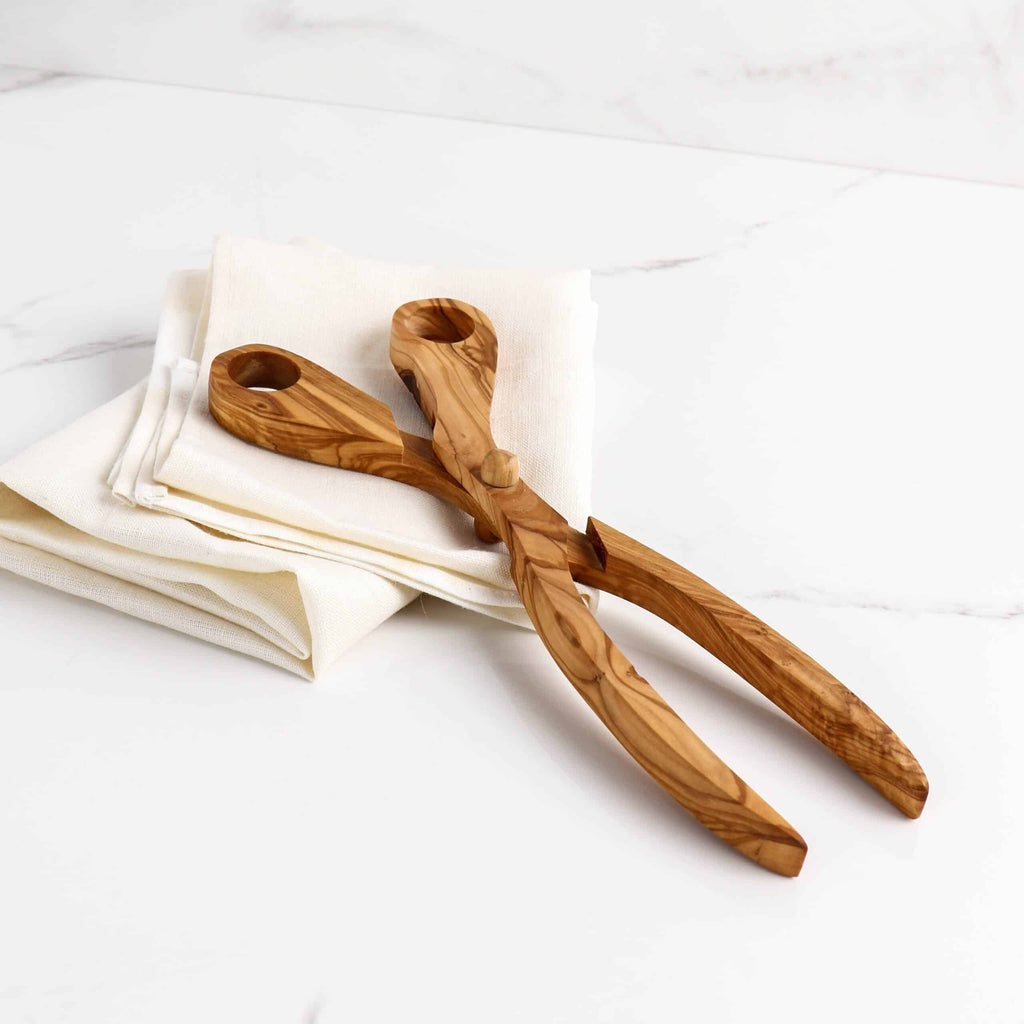 Handmade Olive Wooden Salad Tongs