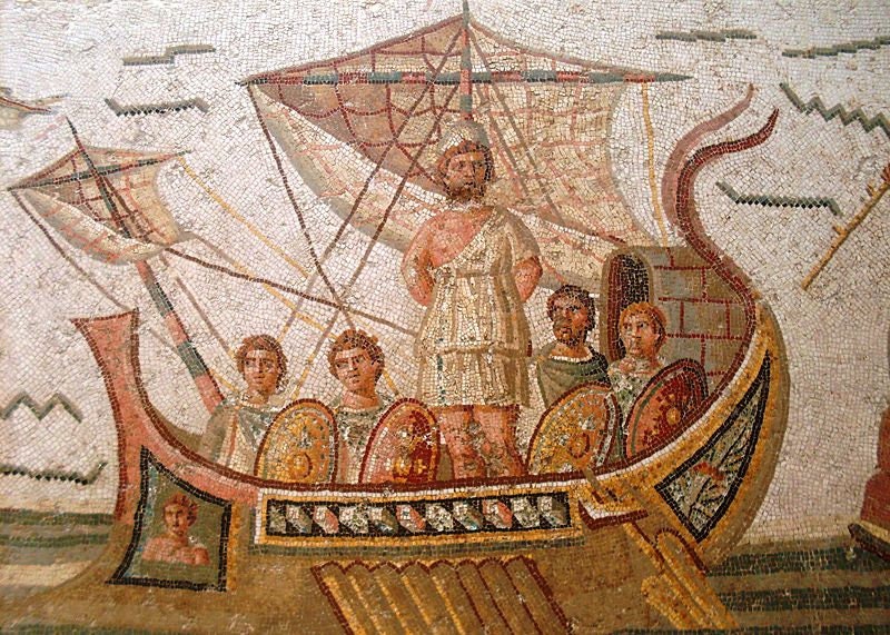 Odysseus and the Sirens Mosaic art