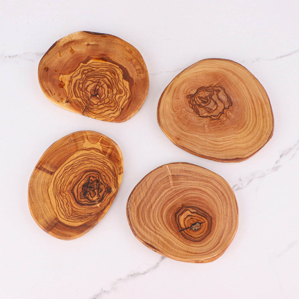 Handmade Engraved Wooden Coasters Round