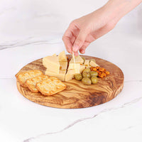 Round Wooden Board, Handmade from Olive Wood
