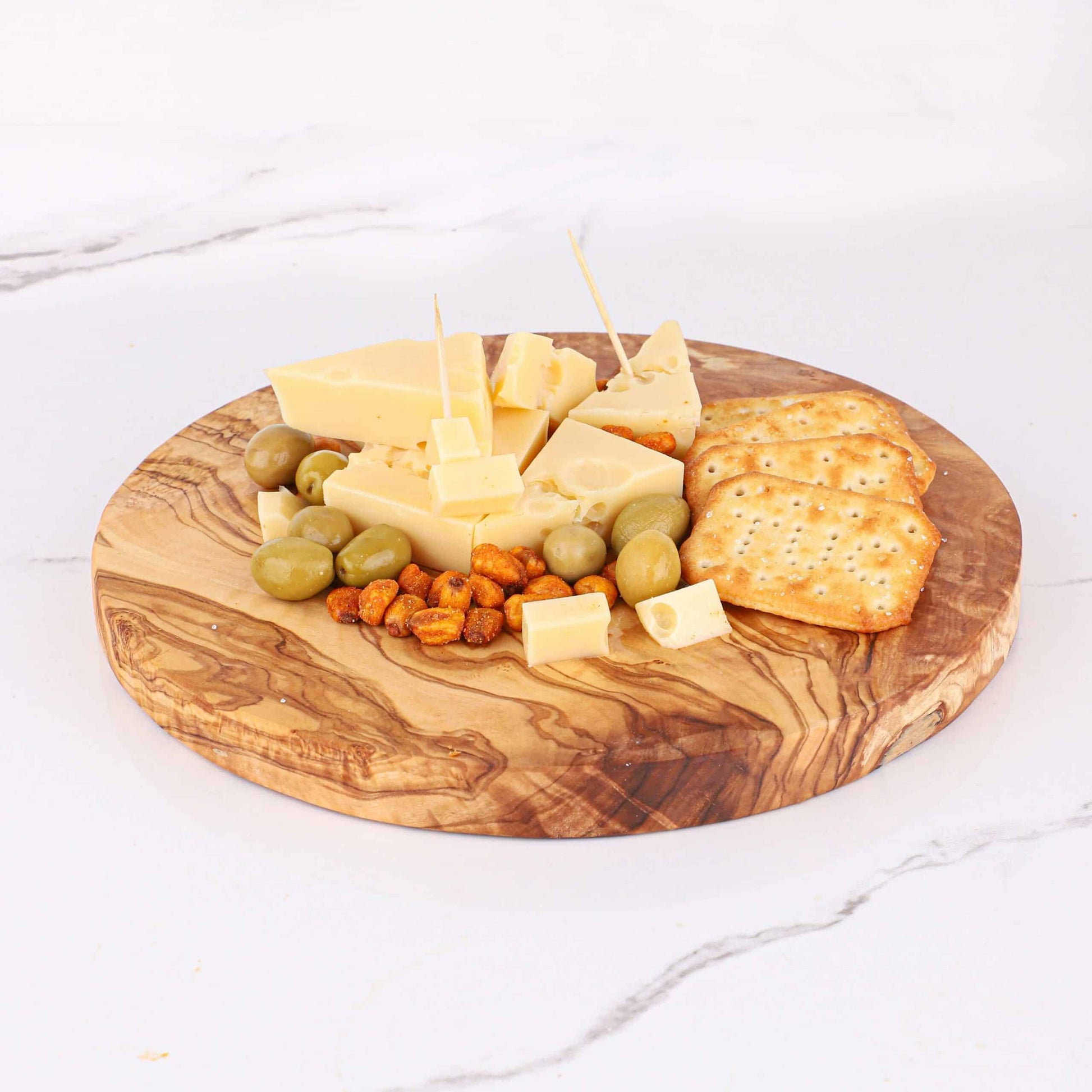 Round Wooden Board, Handmade from Olive Wood
