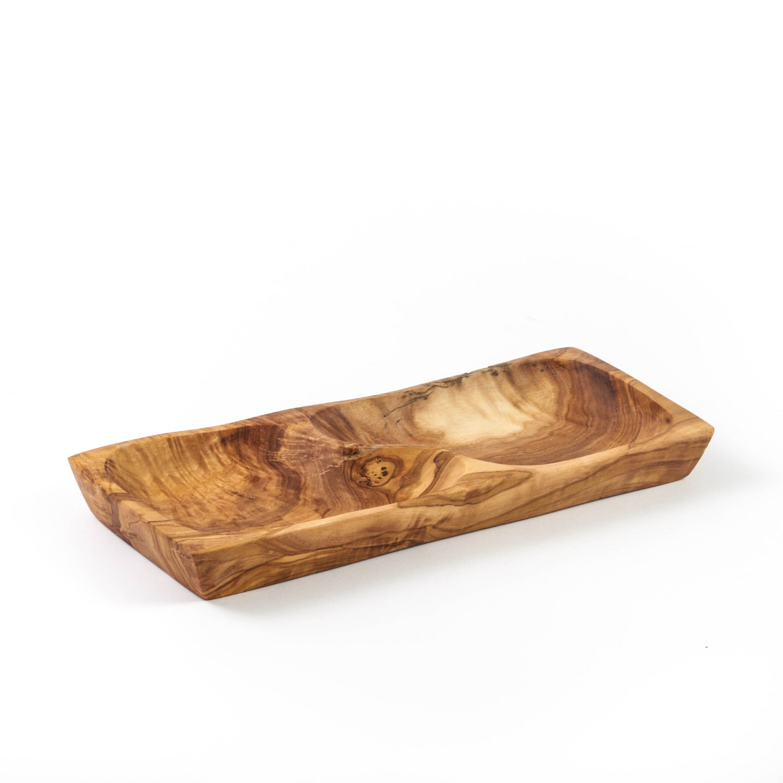 Divided serving dish made of Tunisian Olive Wood