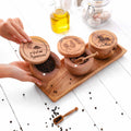 Handmade Wooden Spice Rack. Wooden Salt Cellars