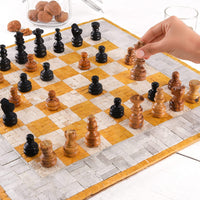 Elegant Marble Chess Set,Wood Carved Chess Pieces