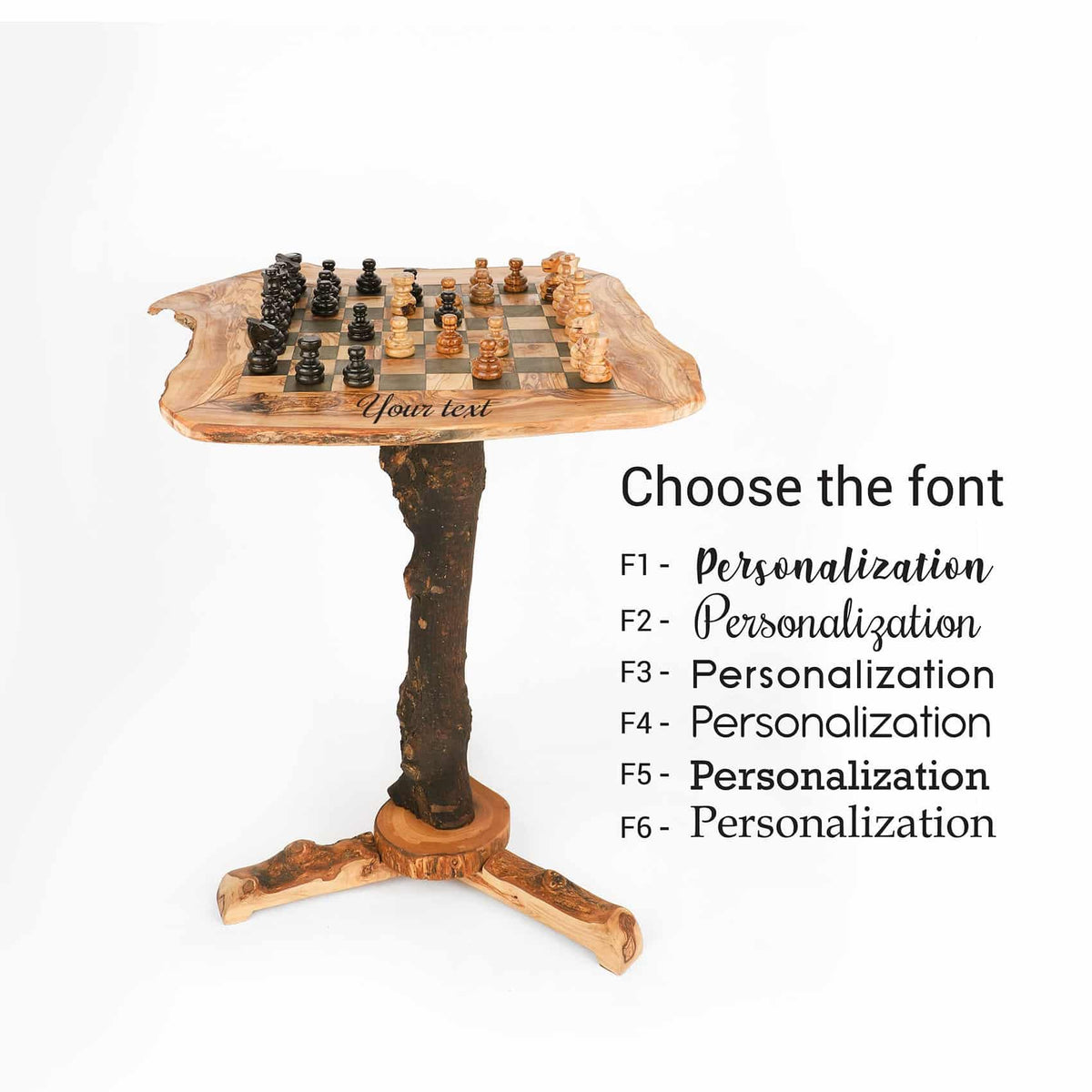 Luxury Wood Chess Table with Wooden Chess Pieces