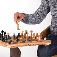 Luxury Wood Chess Table with Wooden Chess Pieces