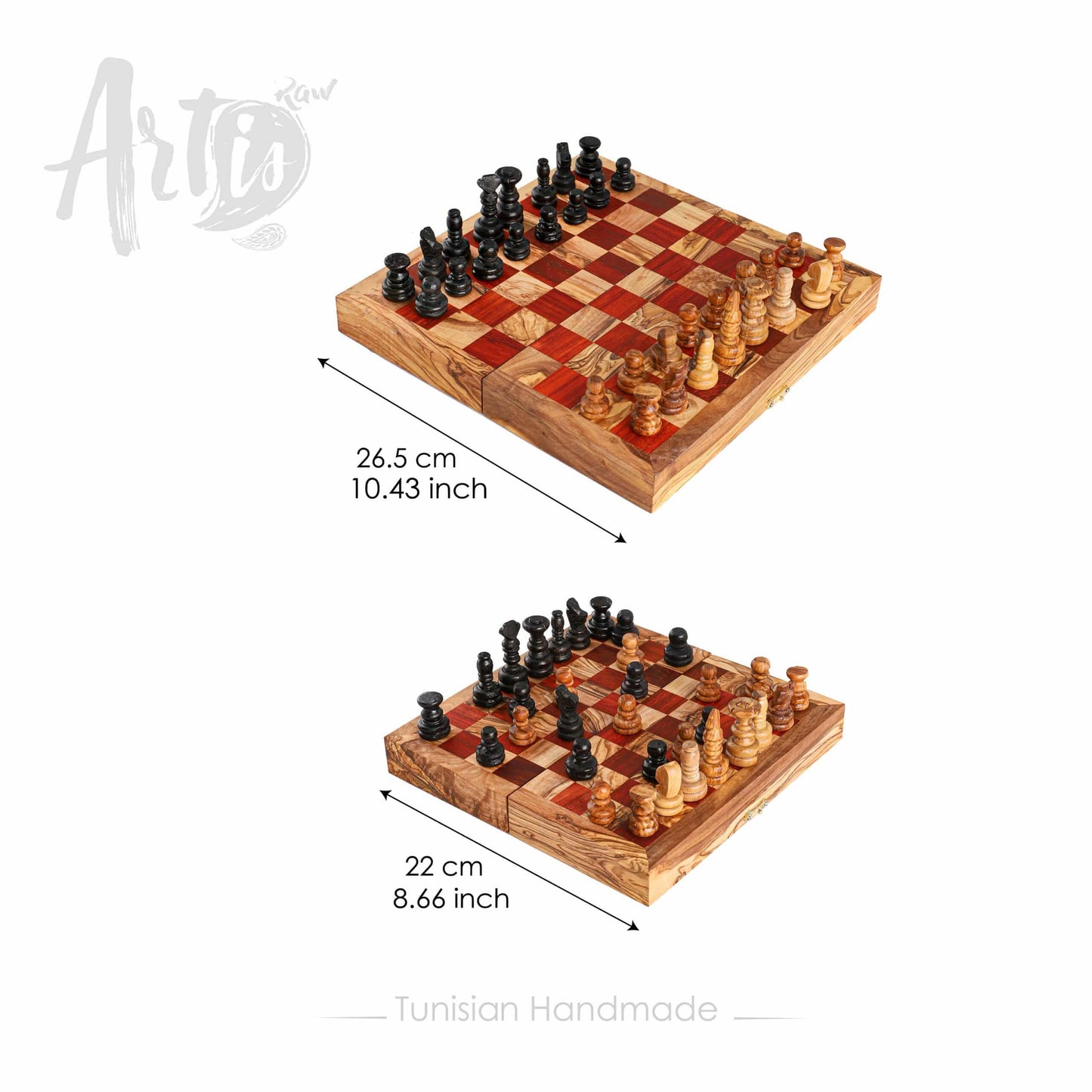 Folding Wooden Chess Set with Storage