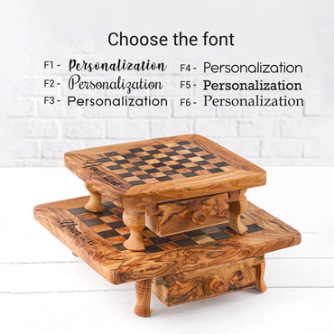 Classic Olive Wood Chess Set with Storage – Handmade Wooden Chess Board