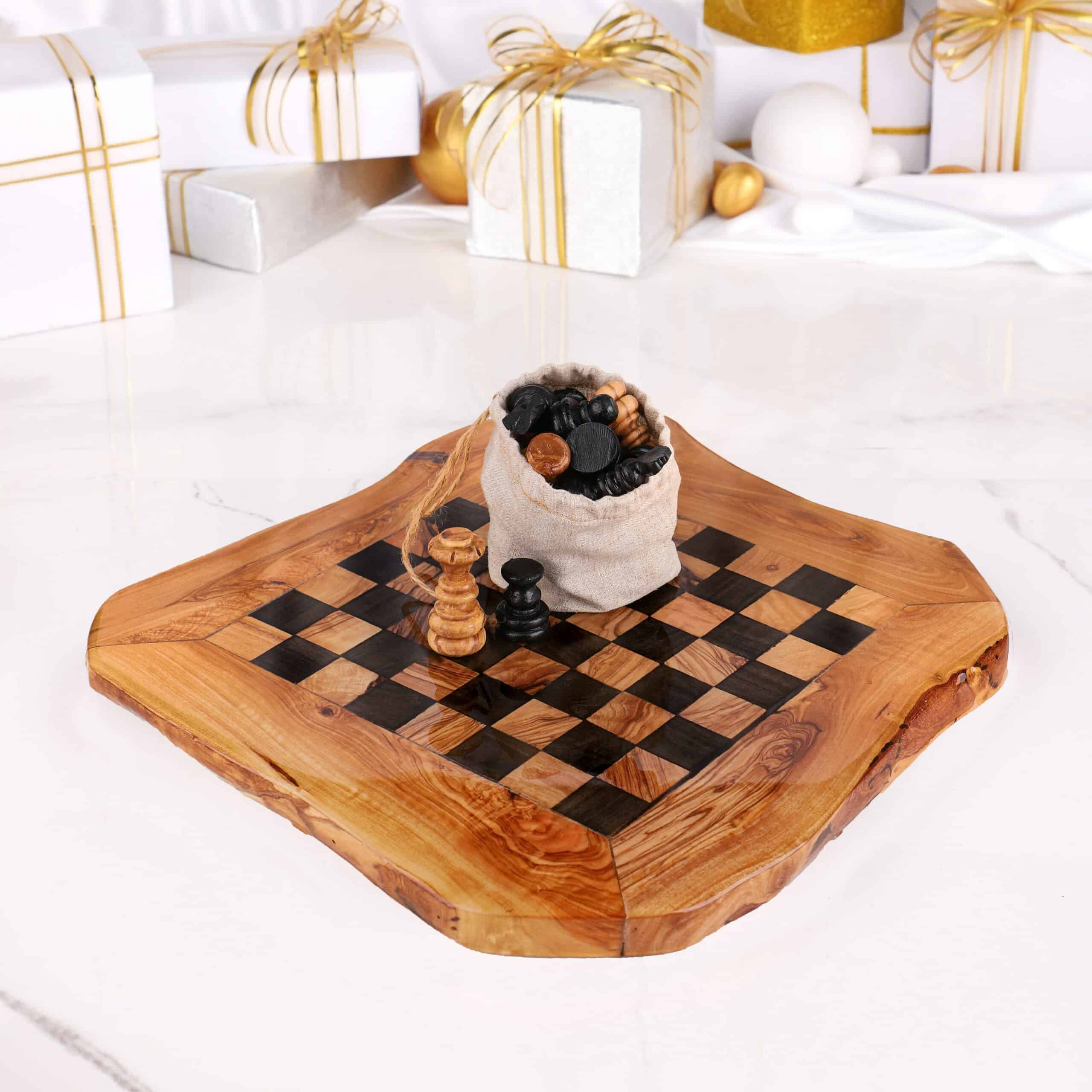 Wood and Resin Chess Set Handmade