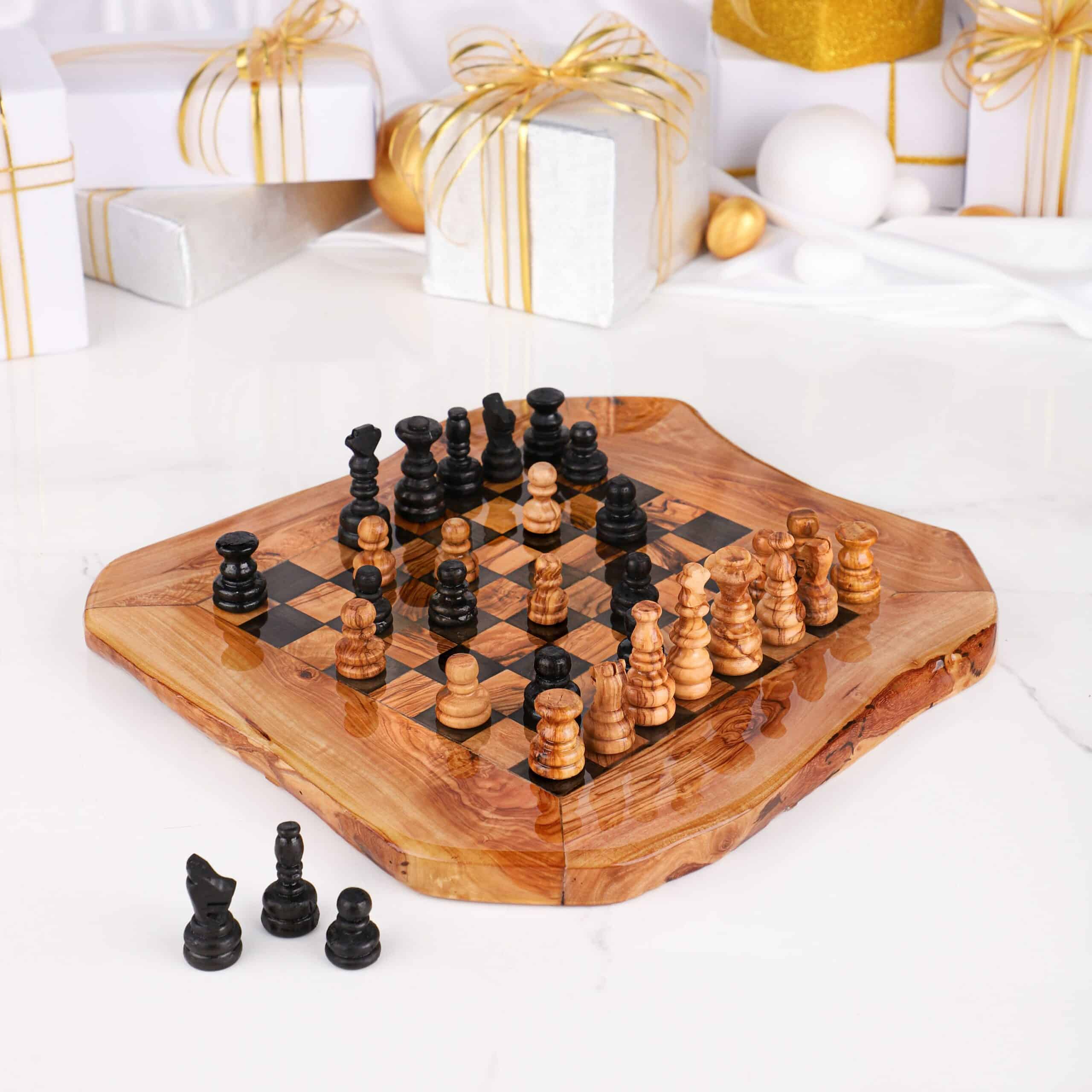 Wood and Resin Chess Set Handmade