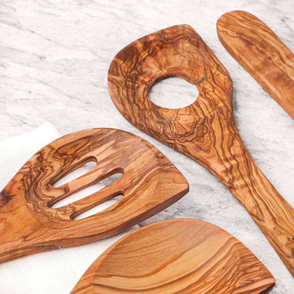 Set of 5 Olive Wood Kitchen Utensils