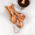 Set of Handmade Small Olive Wood Spoons – Natural Wooden Kitchen Utensils