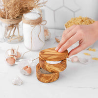 Olive Wood Salt Cellar with Lid