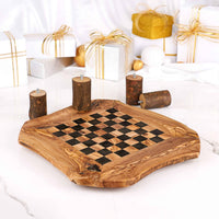 Fancy Chess Board Wooden with Natural Legs