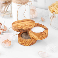 Olive Wood Salt Cellar with Lid