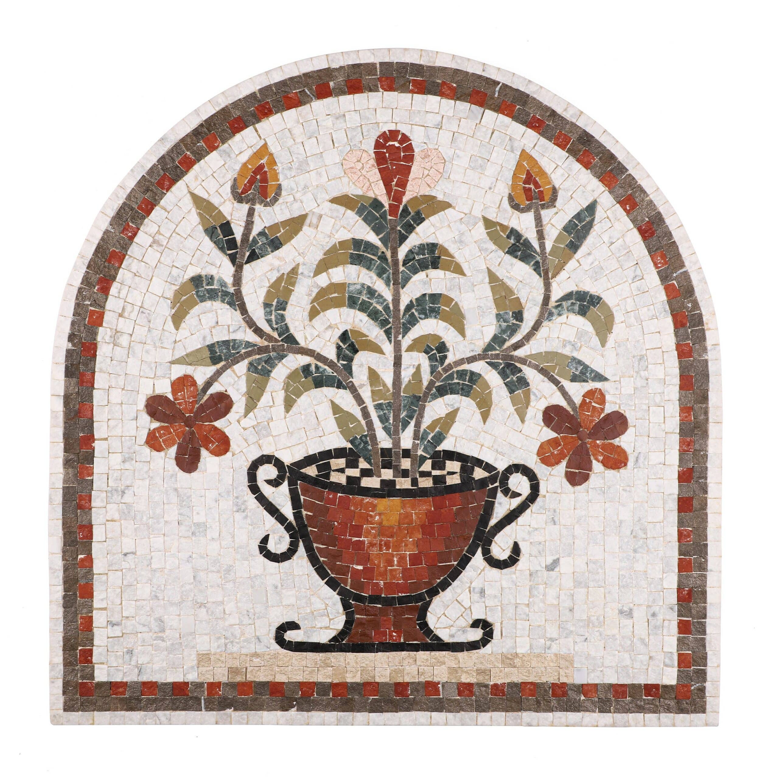 Handmade Floral Mosaic Tile Wall Art