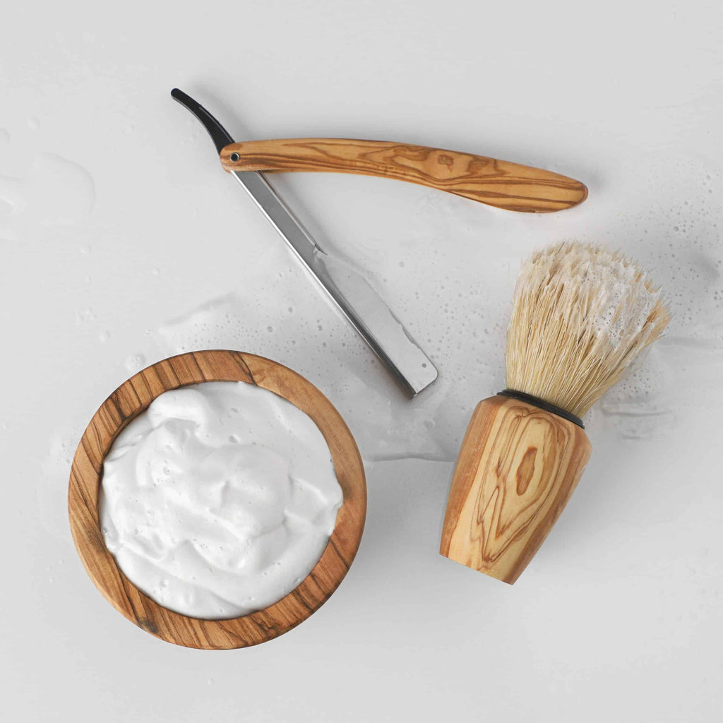Shaving Kit handmade from Olivewood
