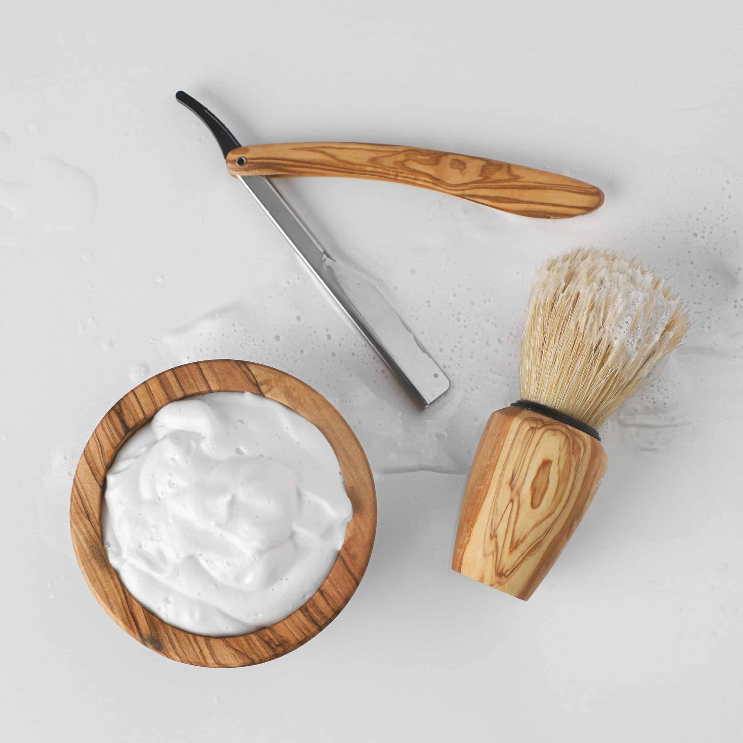 Shaving Kit handmade from Olivewood