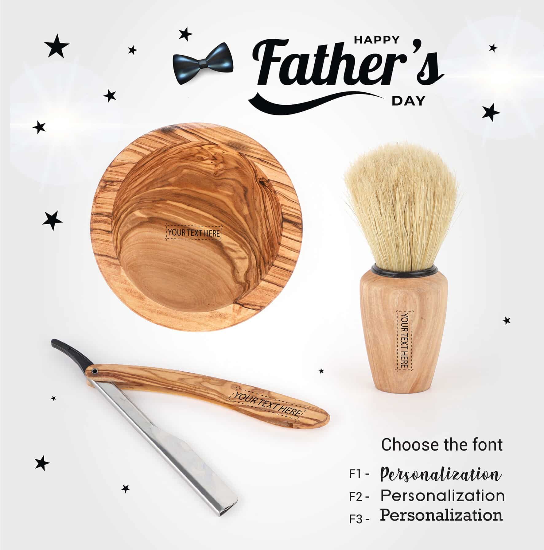 Shaving Kit handmade from Olivewood