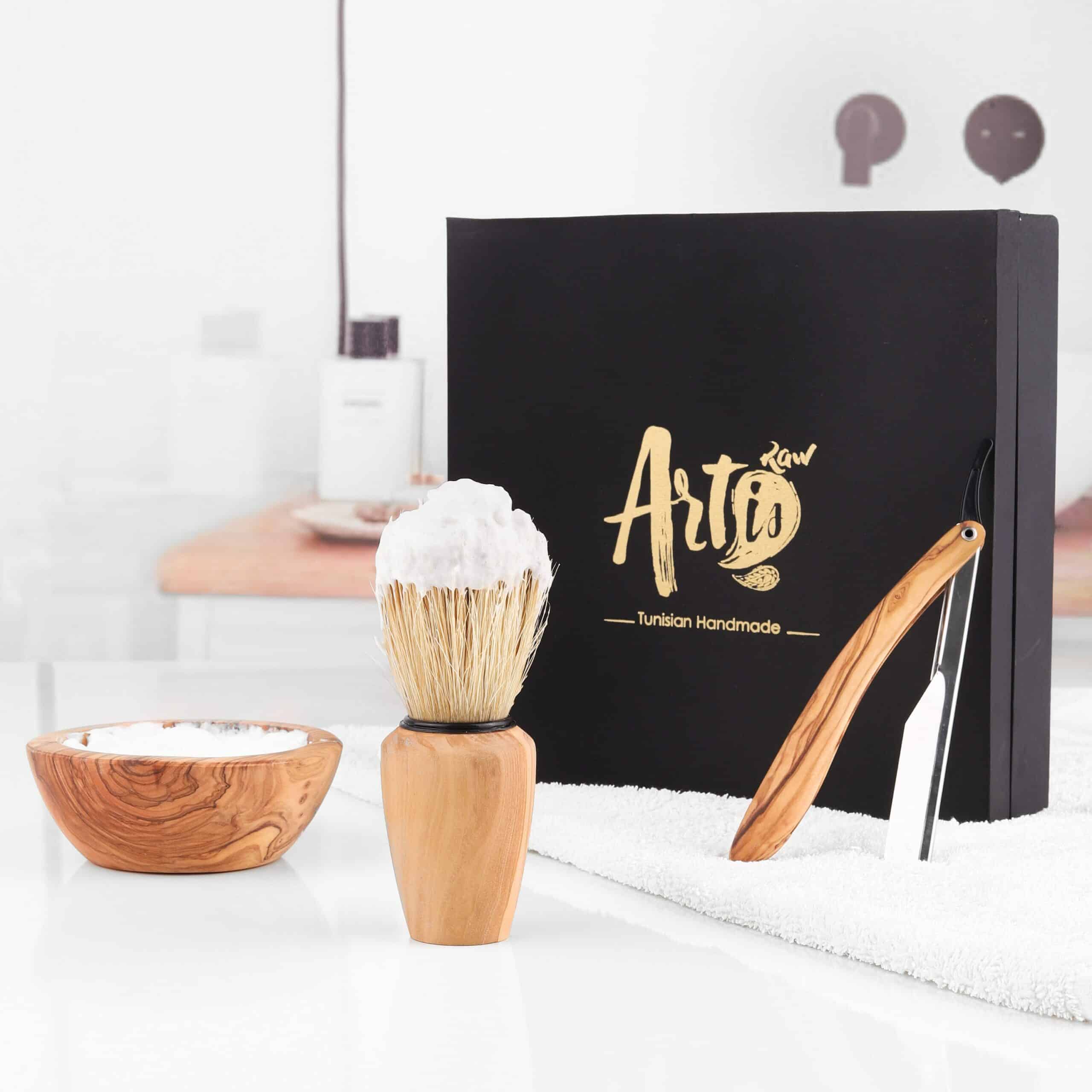 Shaving Kit handmade from Olivewood