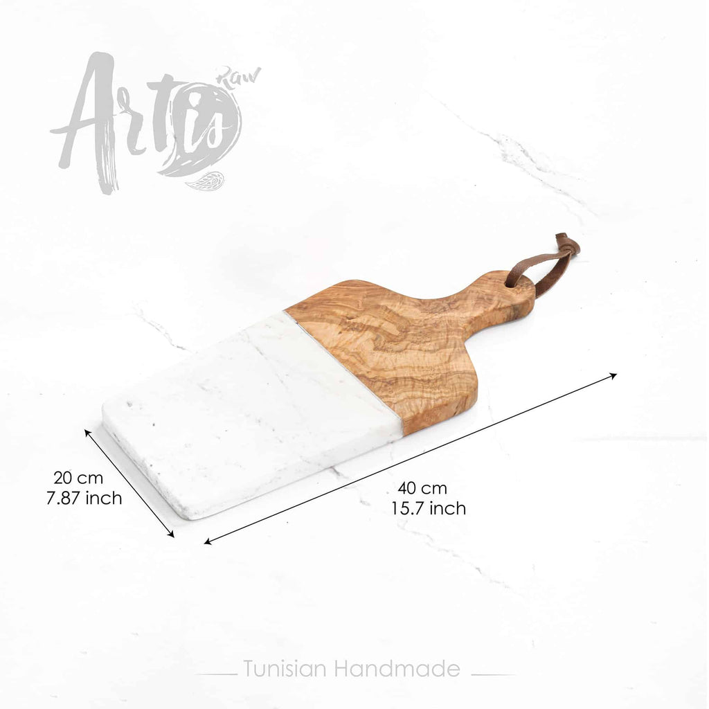 Marble and Wood Charcuterie Board