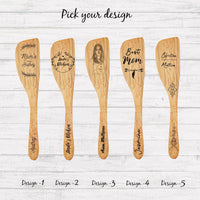 Wooden Spatula. Engraved Cooking Spoon