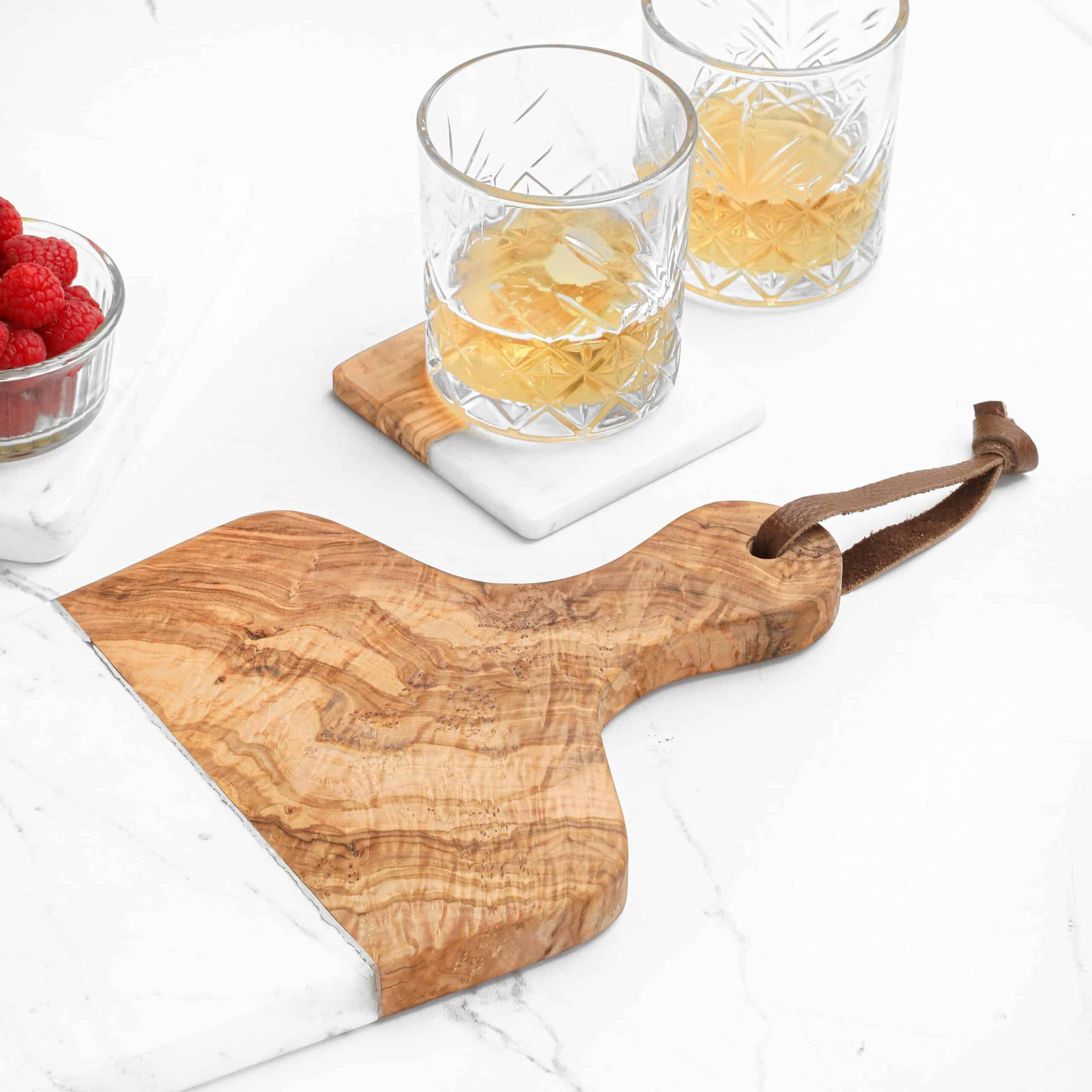 Marble and Wood Charcuterie Board