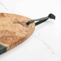 Grey Marble and Wood Cheese Board