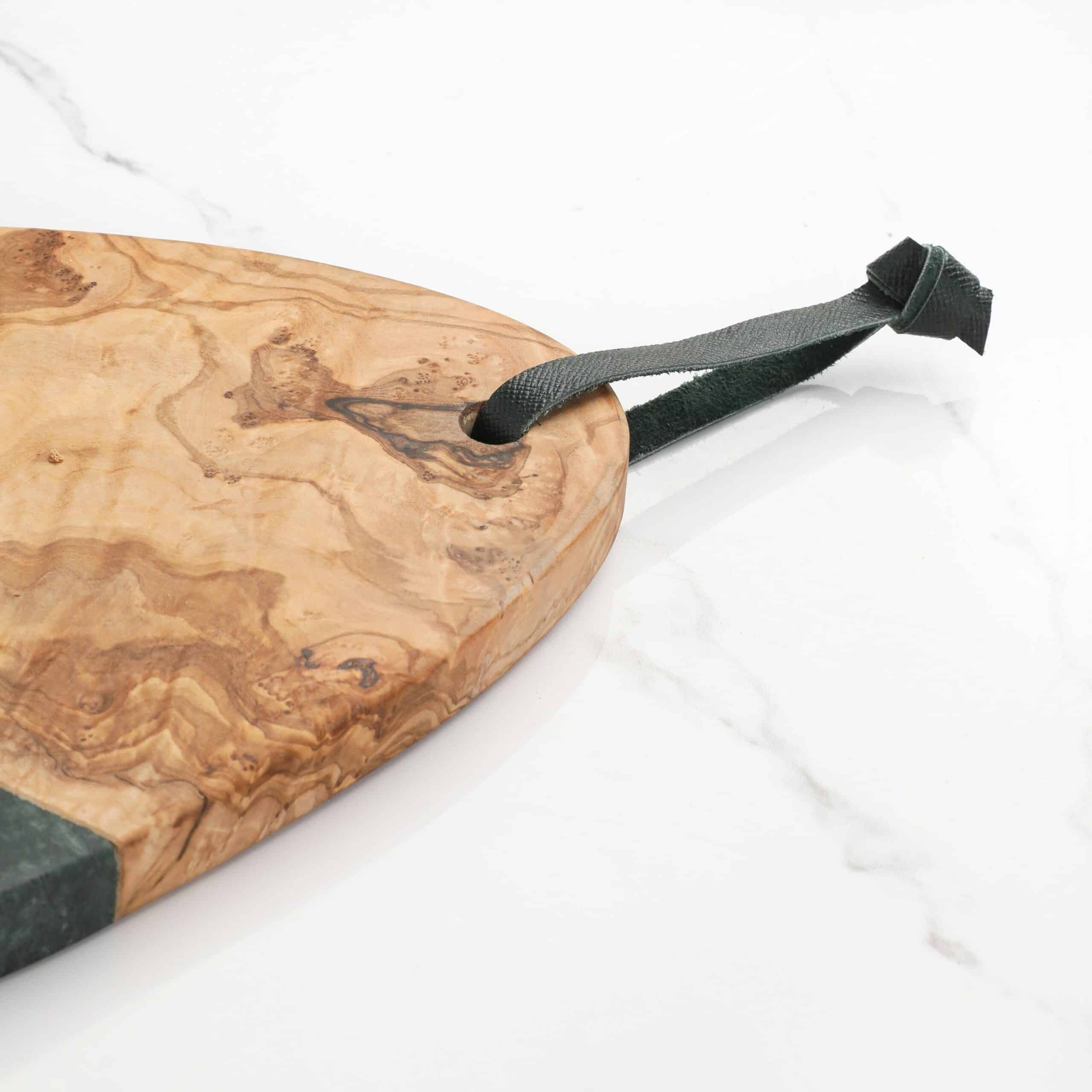 Grey Marble and Wood Cheese Board