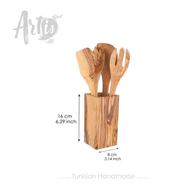 Handmade Olive Wood Kitchen Utensils Set – Natural Cooking Tools