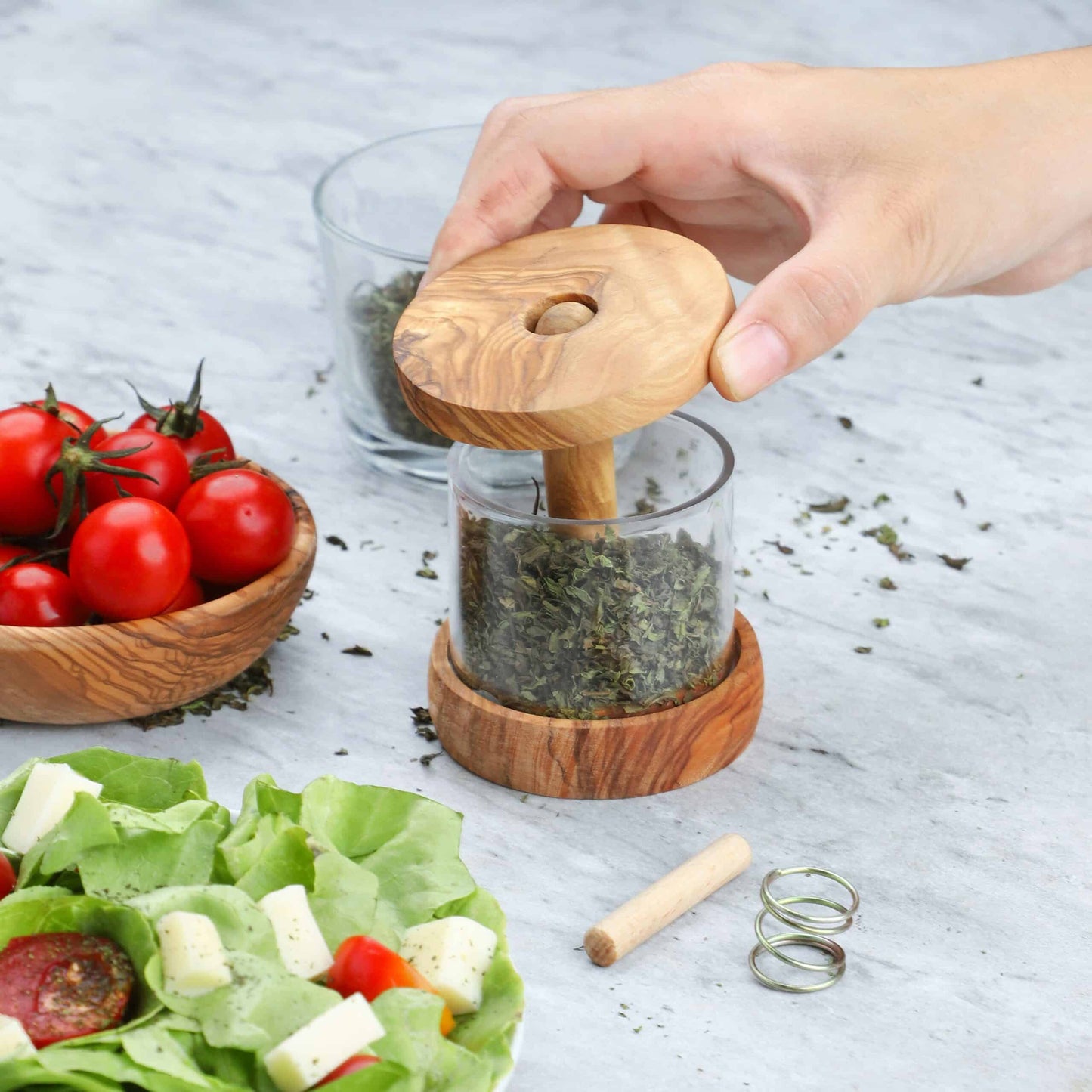 Handmade Olive Wood Herb Grinder