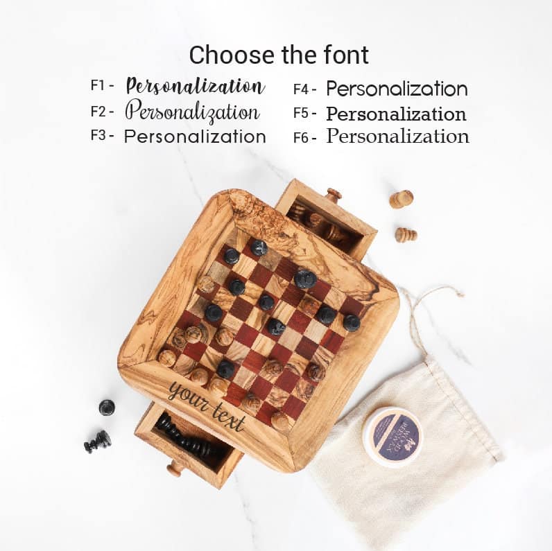 Wooden Chess Set with Storage and Chess Pieces
