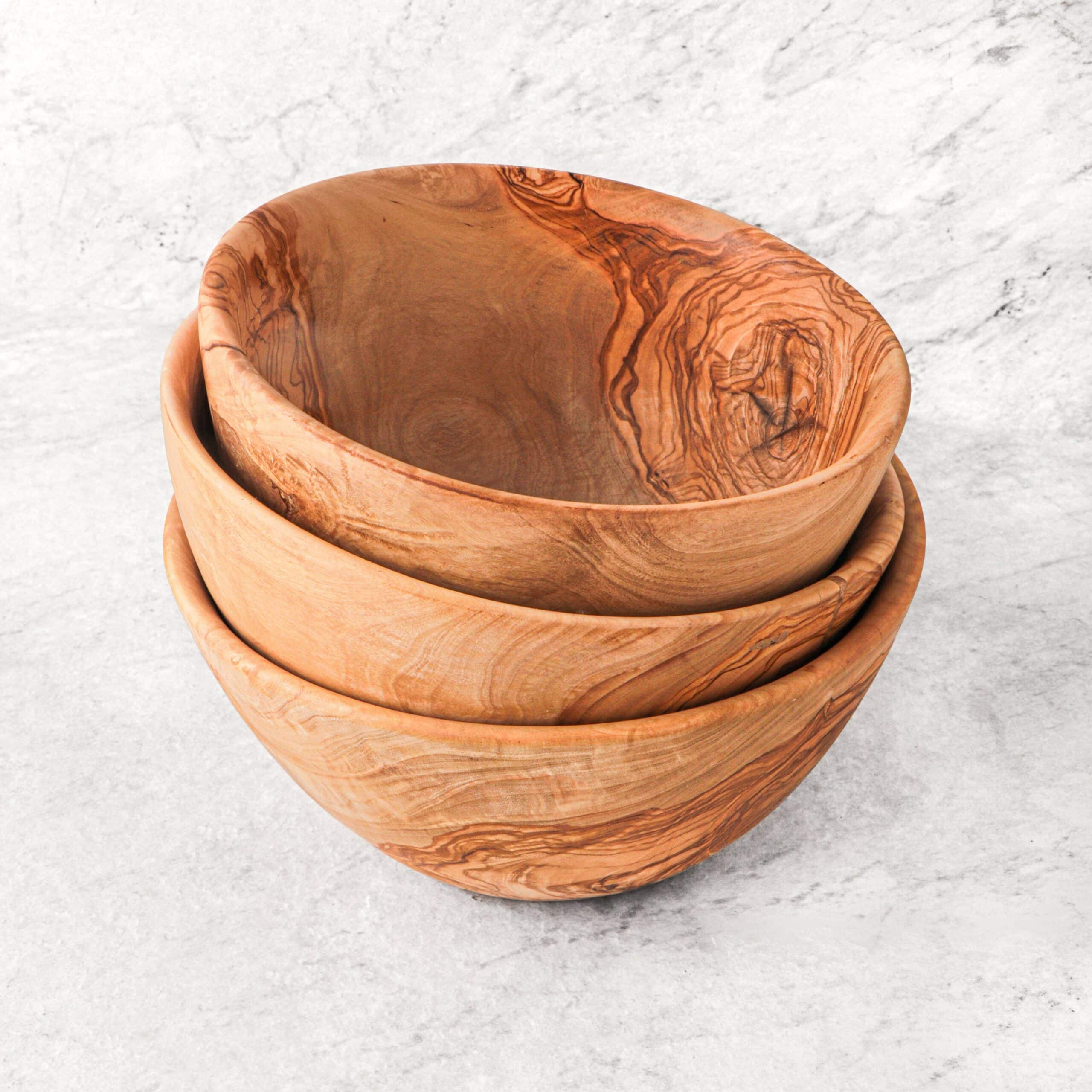 Wood Salad Bowl Set Of Three Handmade Artisraw