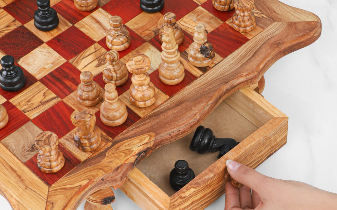 Chess Board Handmade from Tunisian Olive Wood