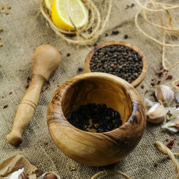 Large Wood Mortar and Pestle