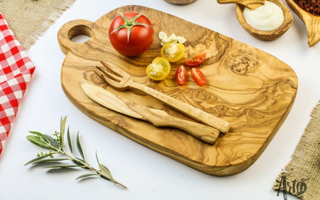 Rectangular Olive Wood Cutting Board