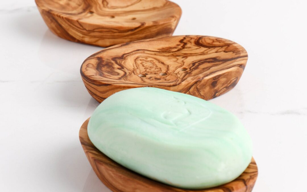 Dish Soap Tray Handmade from Olive Wood