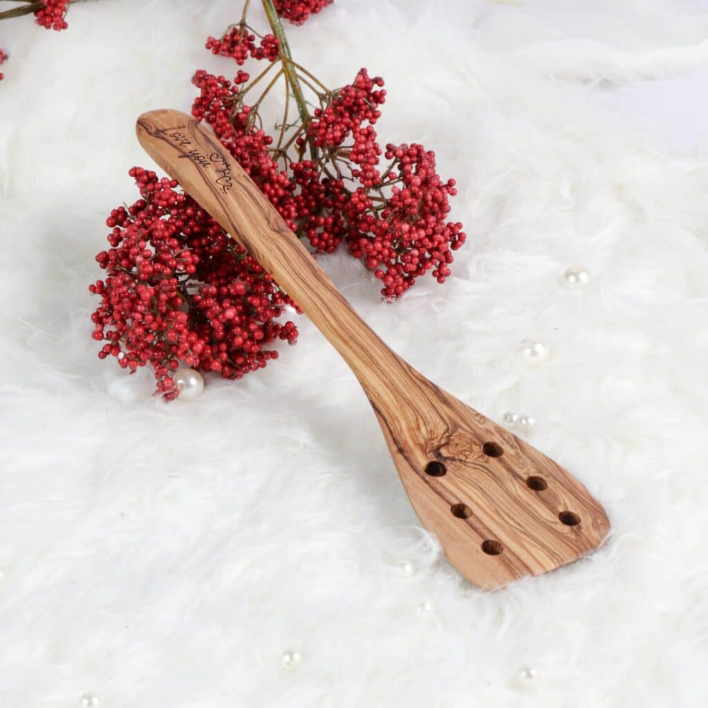 Wooden Spatula with Holes Artisraw