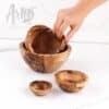 Handmade Olive Wooden Serving Bowls - Image 4