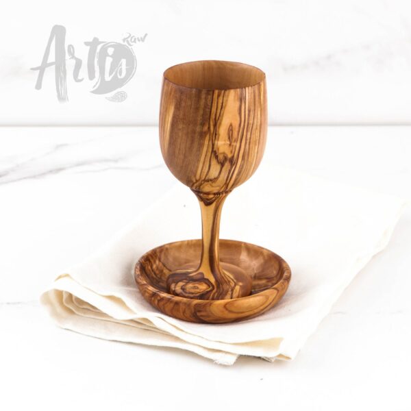 Wooden Goblet and Round Coaster.