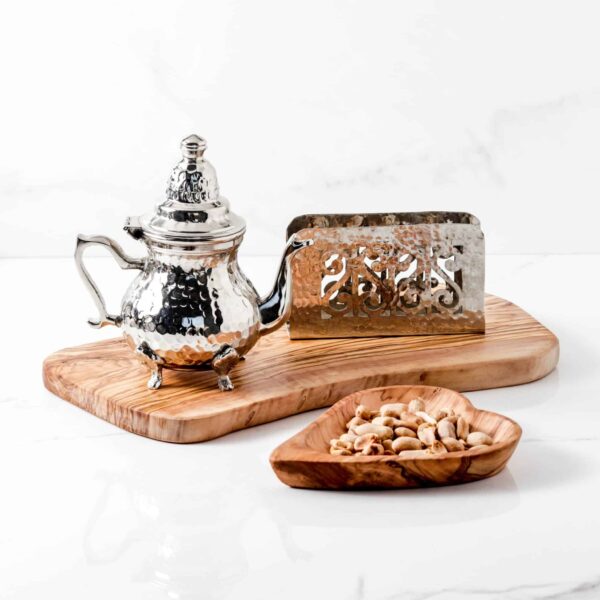 Teapot Set served in Olive Wood board
