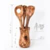 Set of 3 Wooden Utensils for Cooking - Image 2