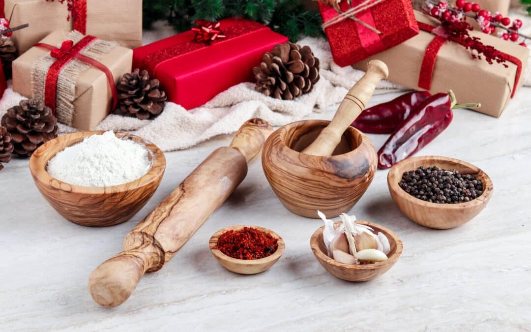 Set of Kitchen Accessories made of Tunisian Olive Wood