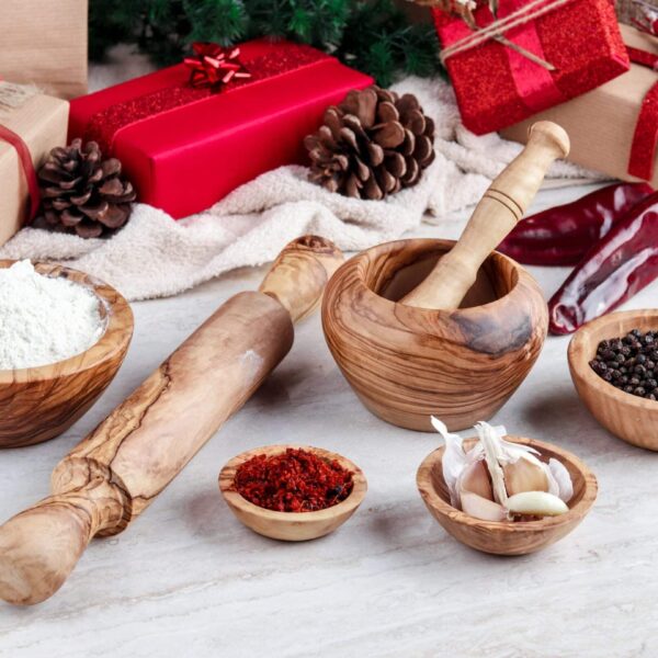Set of Kitchen Accessories made of Tunisian Olive Wood