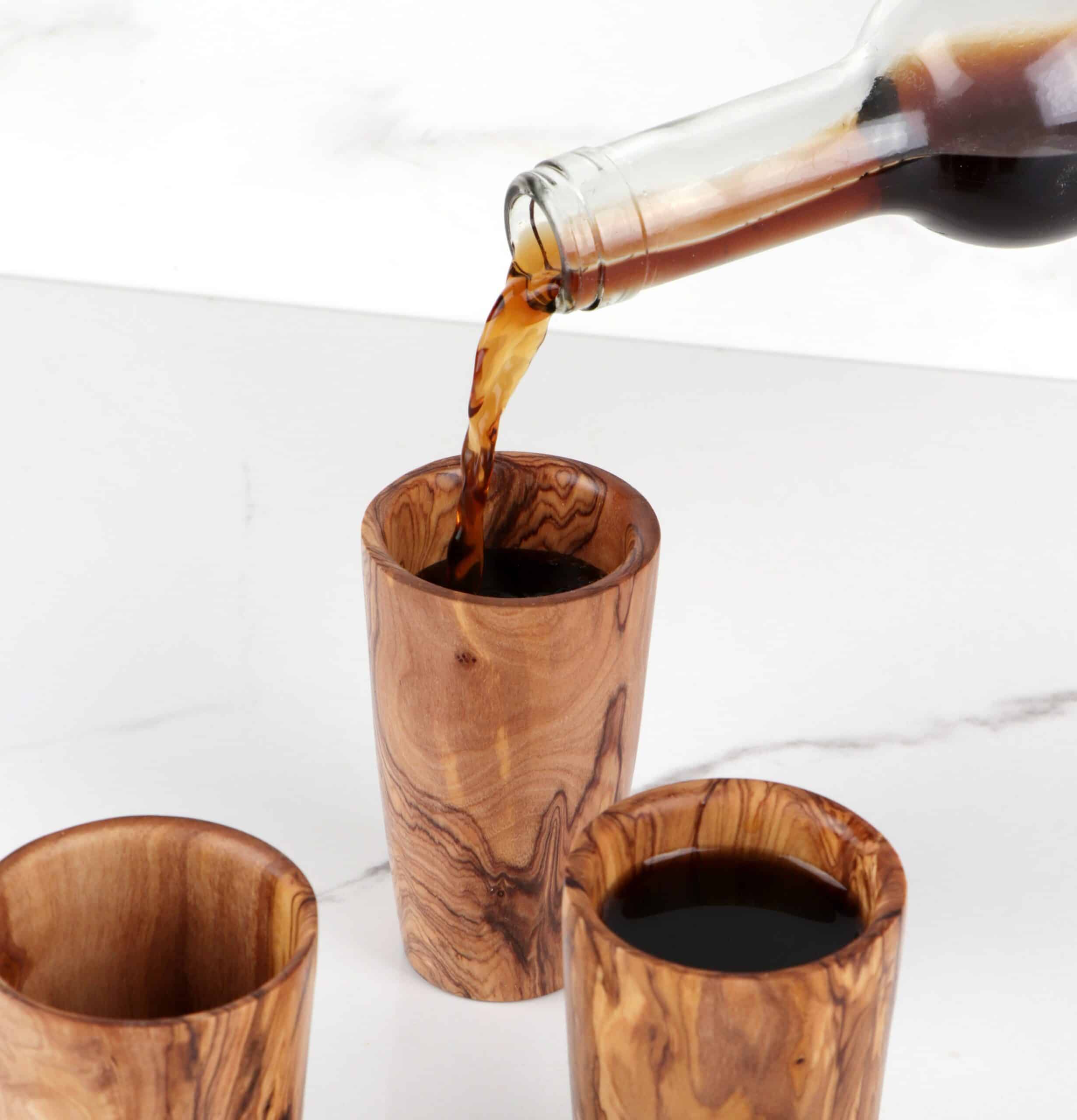 Set of 5 Wooden Drinking Cups Handmade - Artisraw